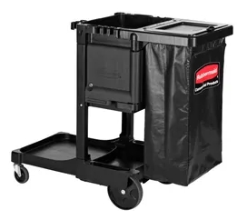 Executive Series™ Janitorial Cleaning Cart 46X21.8X38.4 IN Black Gray Plastic