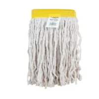 Mop Head #24 White Cotton 4-Ply Cut End 5IN Band 12/Box