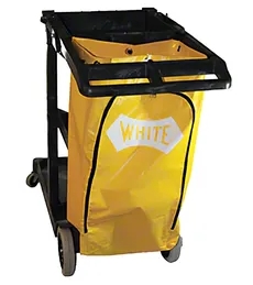 Janitorial Cleaning Cart & Bag – Vinyl, Yellow/Gray, 25 Gallons, 1/Each