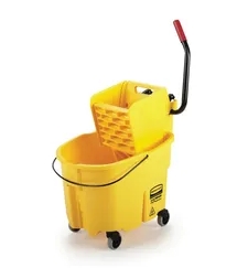 WaveBrake® Mop Bucket & Wringer 35 QT Side-Press Plastic Yellow 1/Each