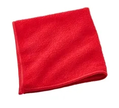 Victoria Bay Cleaning Cloth 16x16 IN Microfiber Red Square 24/Pack
