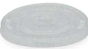 92 Series Lid Flat 3.6x0.4 In Pet clear for 9-12 Oz Cold Cups Straw Slot