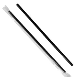 Colossal & Boba Straws 0.453 x 8.5 Inches, Plastic-Wrapped, Straight Cut, 500 Units per Pack, 4 Packs per Case