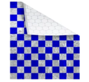 Bagcraft® foil sheets 10x13.5 in foil-lined paper blue check honeycomb insulated