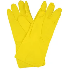 Gloves Large (Lg) Yellow Rubber Latex Disposable