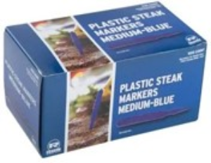 Medium steak marker 3 in plastic blue