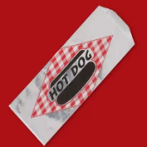 Hot dog bag 3.5x1.5x8.75 in foil-lined paper white hot dog stock print gusset
