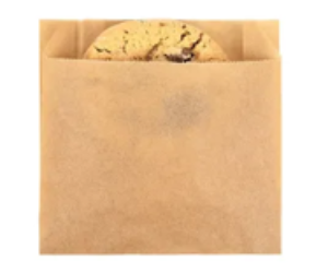Bag 4x1.125x4.5 in kraft grease resistant
