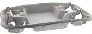 Cup Carrier & Tray 8.5x13.75x1.75 In 4 Compartment  M. Molded Fiber Natural Rectangle