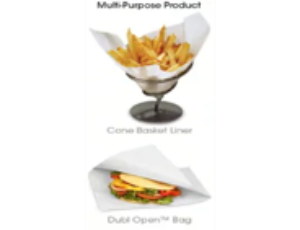 Bagcraft® dubl open® bag 7x6.75 in wax coated paper white grease resistant