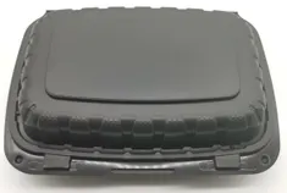 Take-Out Container Hinged 8x8x3 In Mfpp Black Square Vented