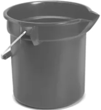 Mop Bucket 10 Qt Heavy Duty Hdpe Gray Round