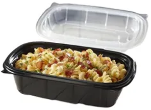 Take-Out Container Hinged 6x9x3.5 In Pp Black Clear Rectangle