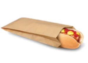 Bagcraft® ecocraft® hot dog bag 3.5x1.5x8.5 in wax coated paper kraft grease resistant