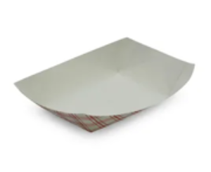 Food tray 2 lb paper red white plaid