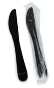 Victoria Bay Black Heavy weight PP Knife, Individually Wrapped, Box of 1,000