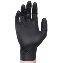 Examination Gloves Small (Sm) Black 3mil Nitrile Rubber Powder-Free